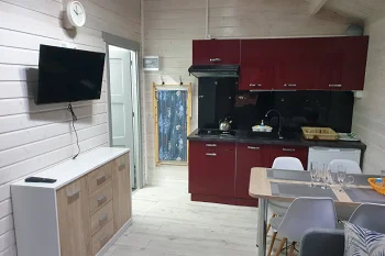 КОРМОРАН - Домик Świerk, гостиная с кухонным уголком